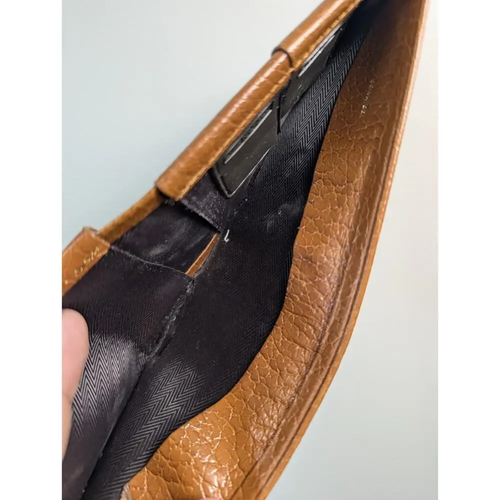Vintage Rolfs Brown Leather Bifold Wallet Mens 9x3.5 Textured Pebbled Classic